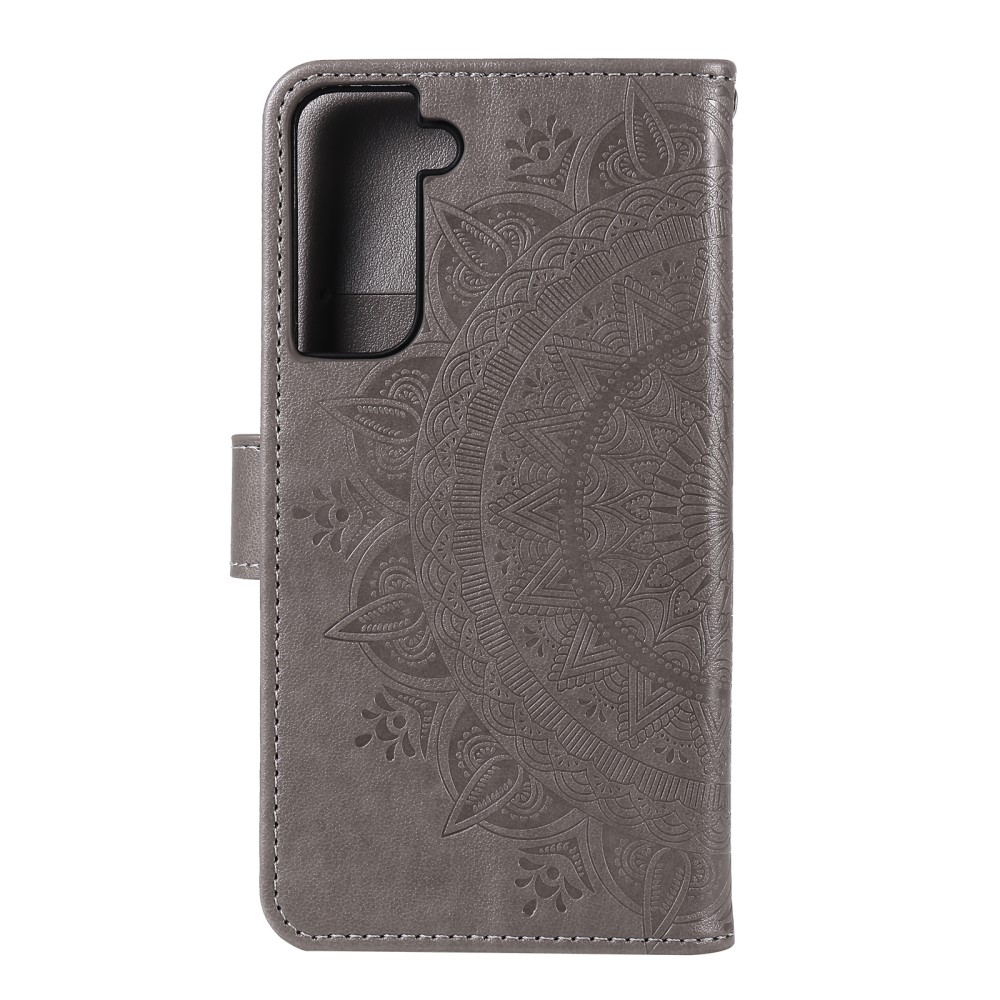  Samsung Galaxy S21 Plus - Mandala Plånboksfodral - Grå
