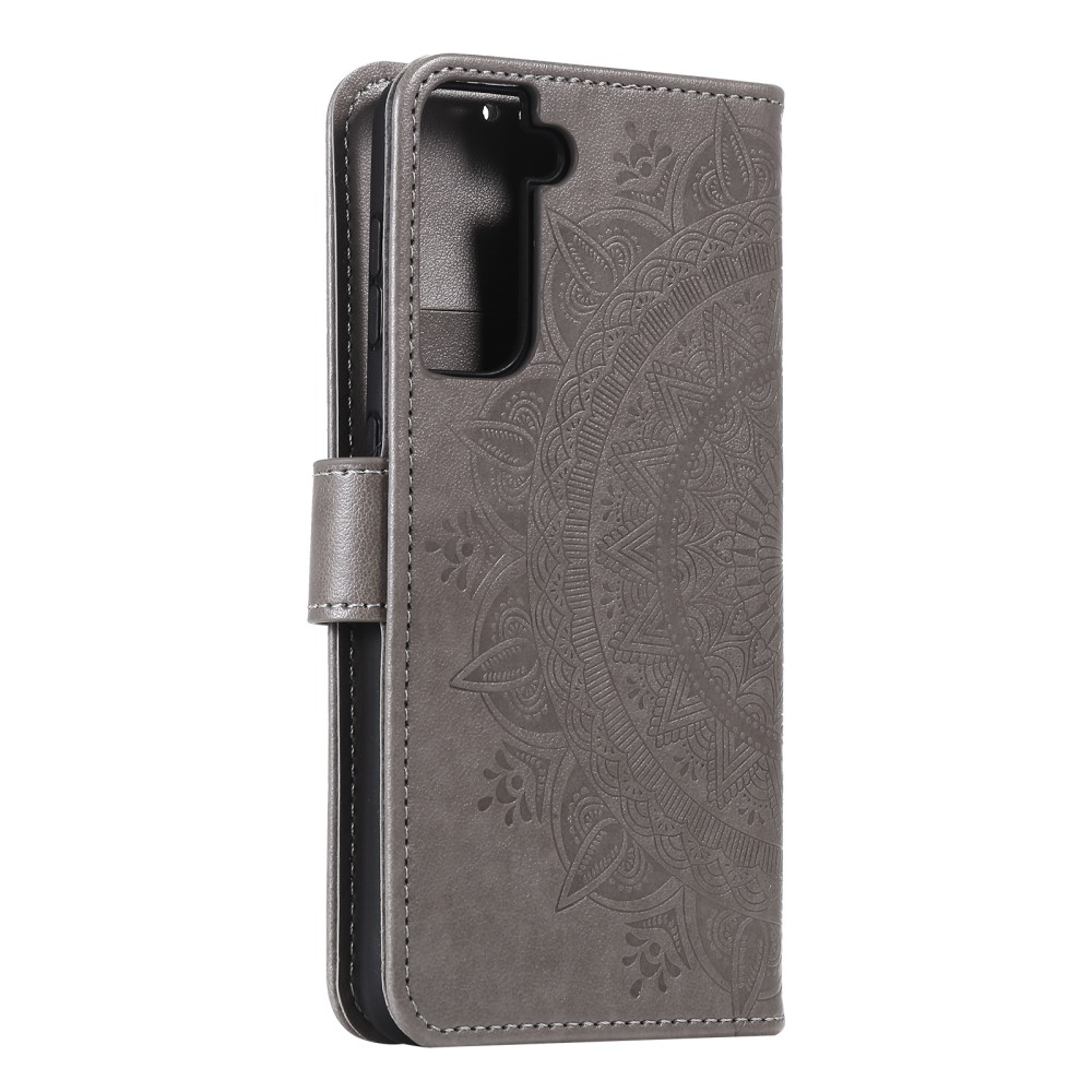  Samsung Galaxy S21 Plus - Mandala Plånboksfodral - Grå