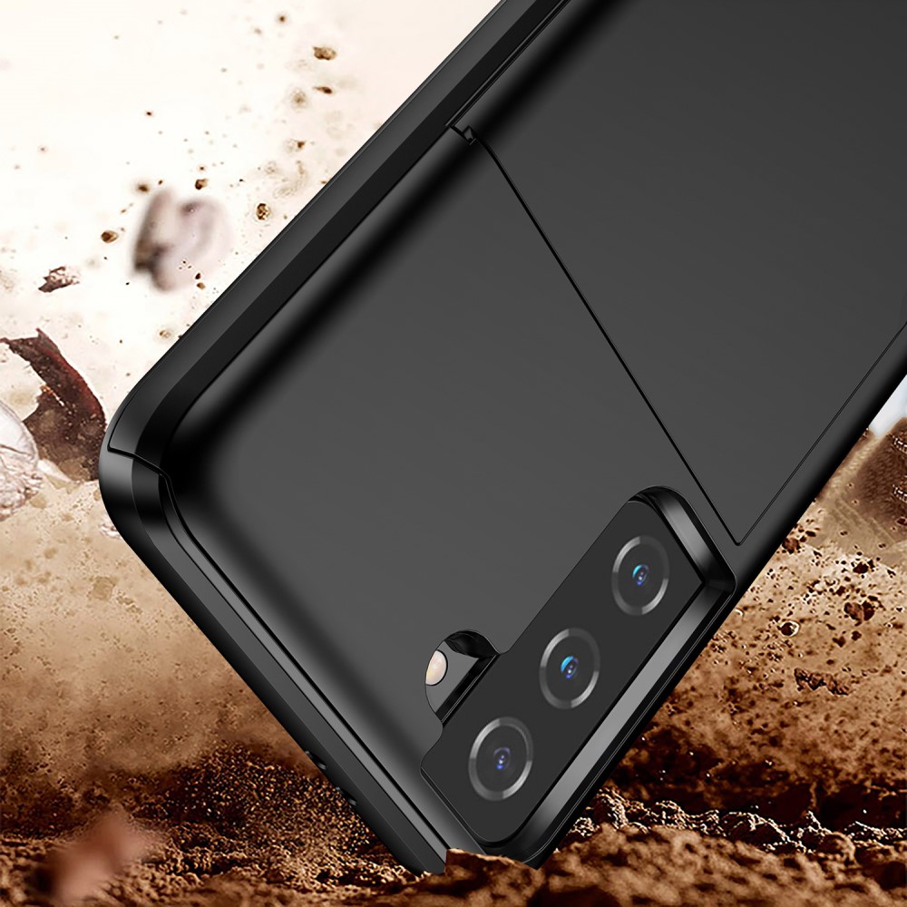  Samsung Galaxy S21 Plus - Skal Med Kortfack - Svart