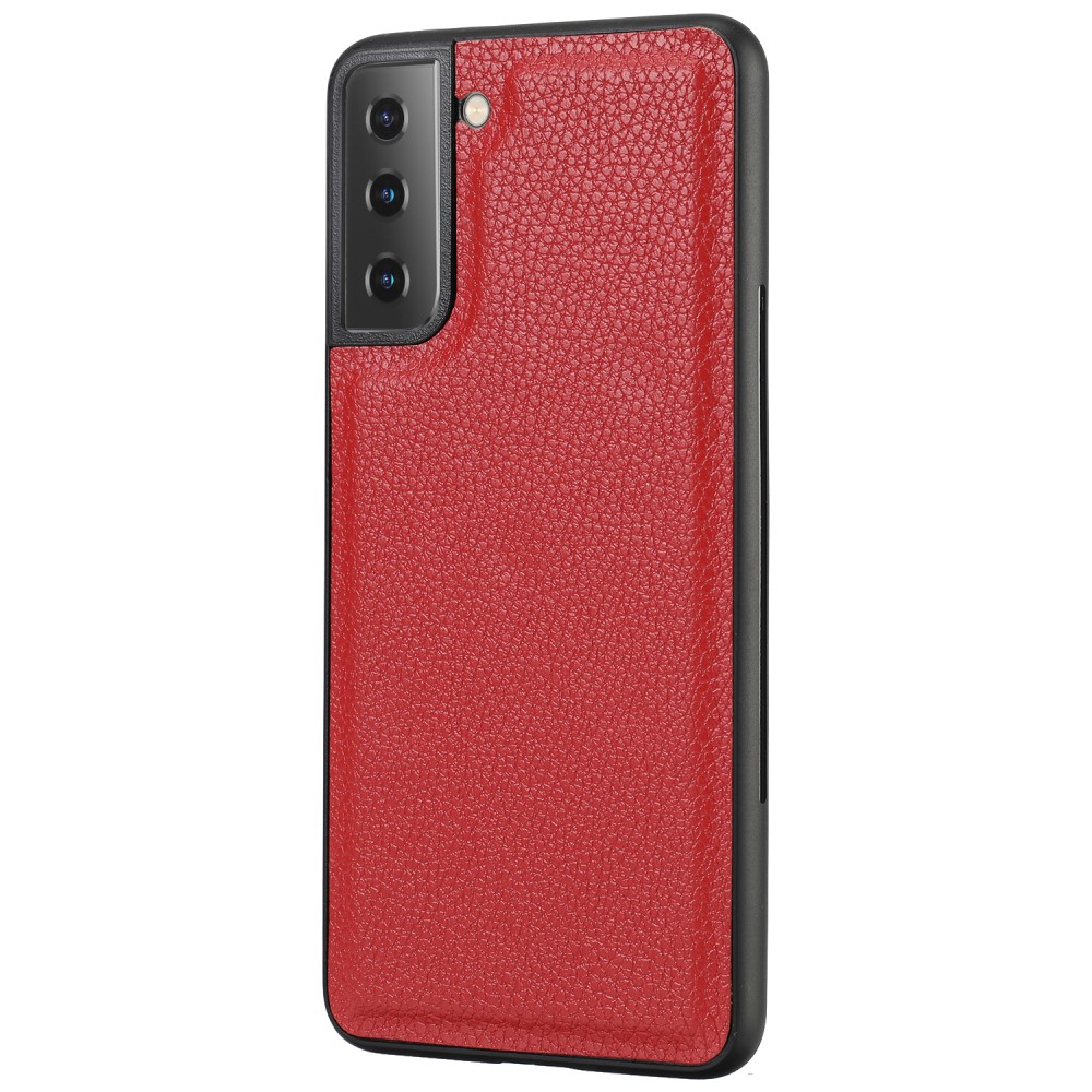  Samsung Galaxy S21 Plus - 2in1 Litchi Magnet Fodral - Röd