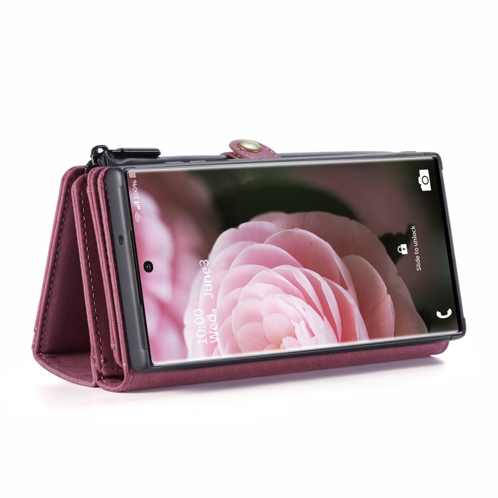 CASEME Samsung Galaxy S21 Plus - CASEME 2-i-1 Multifunktionellt Plånboksfodral - Röd