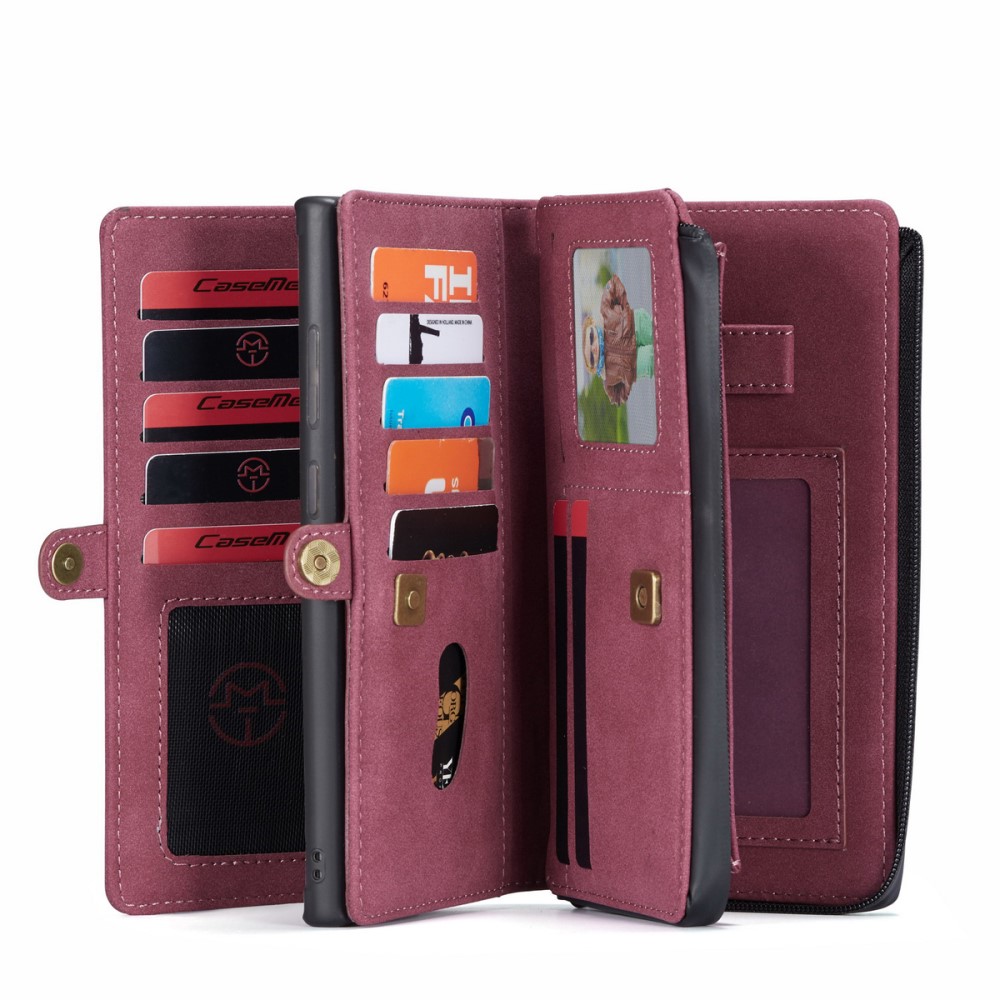 CASEME Samsung Galaxy S21 Plus - CASEME 2-i-1 Multifunktionellt Plånboksfodral - Röd