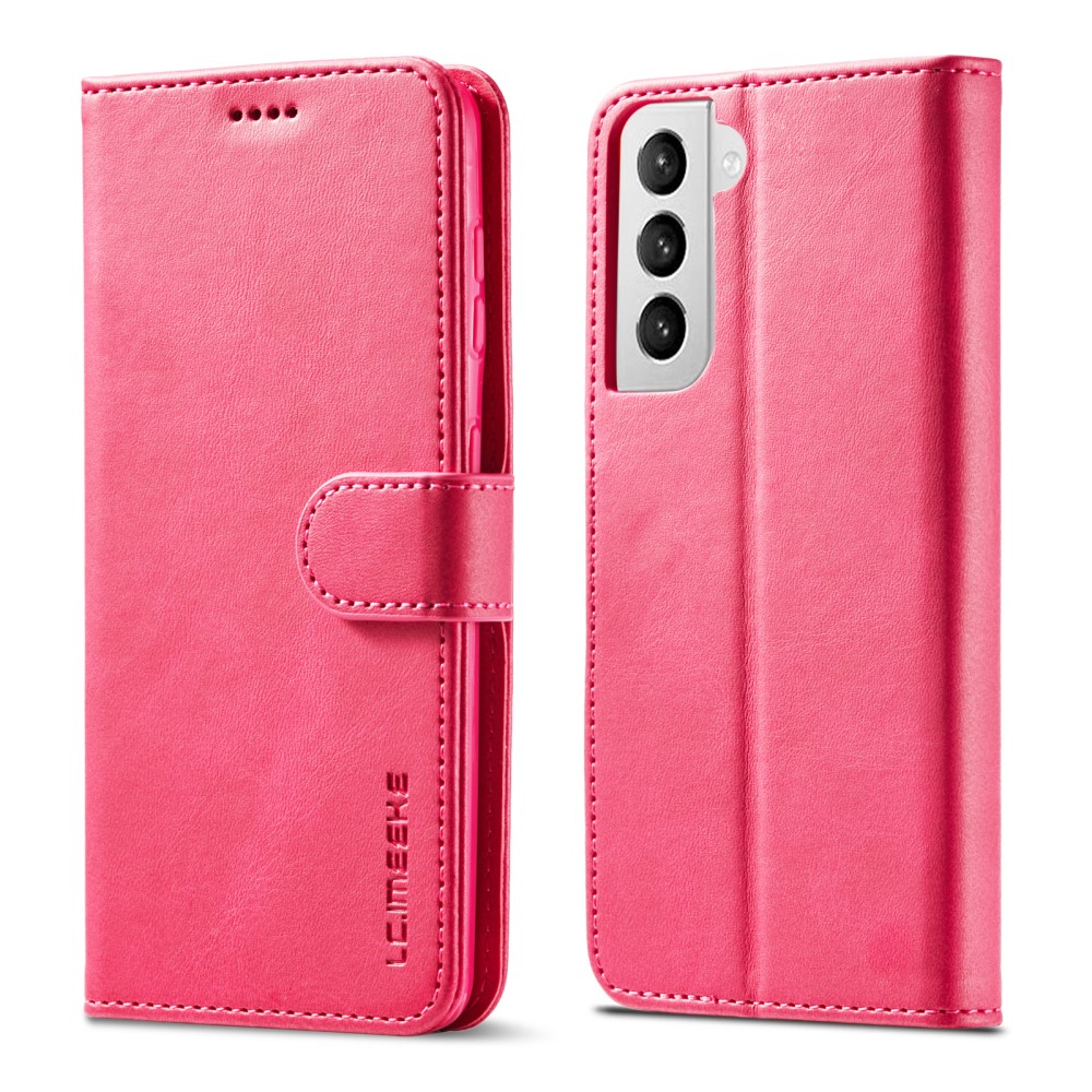LC.IMEEKE Samsung Galaxy S21 Plus - LC.IMEEKE Läder Fodral - Rosa/Röd