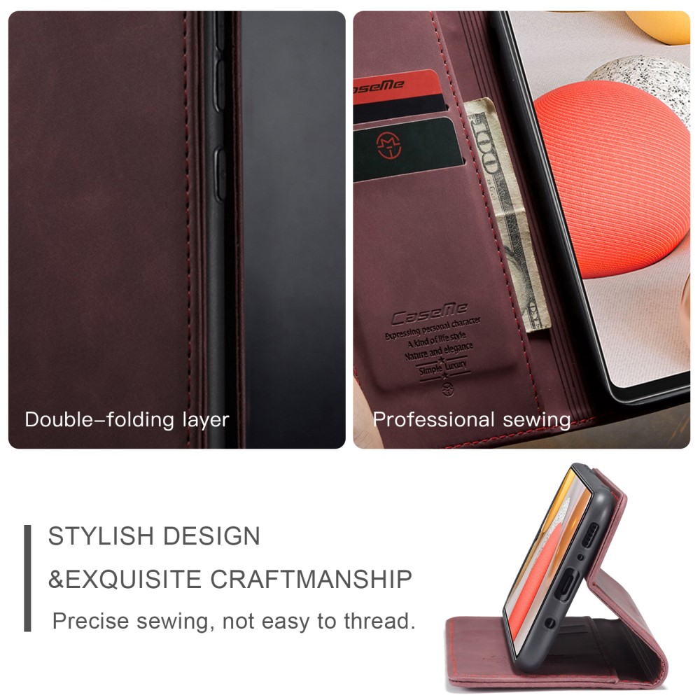 CASEME Samsung Galaxy S21 Ultra - CASEME Vintage Flip Fodral - Röd