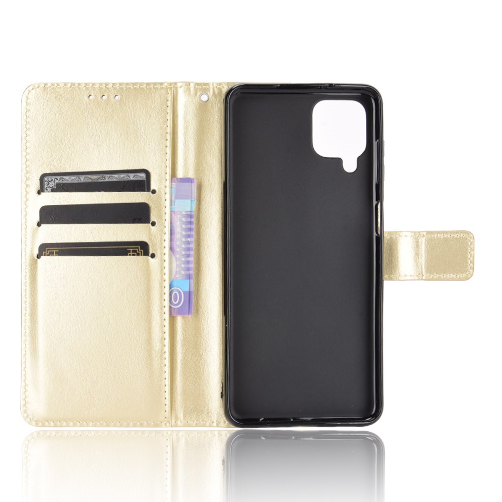 Samsung Galaxy A12 - Crazy Horse Fodral - Guld