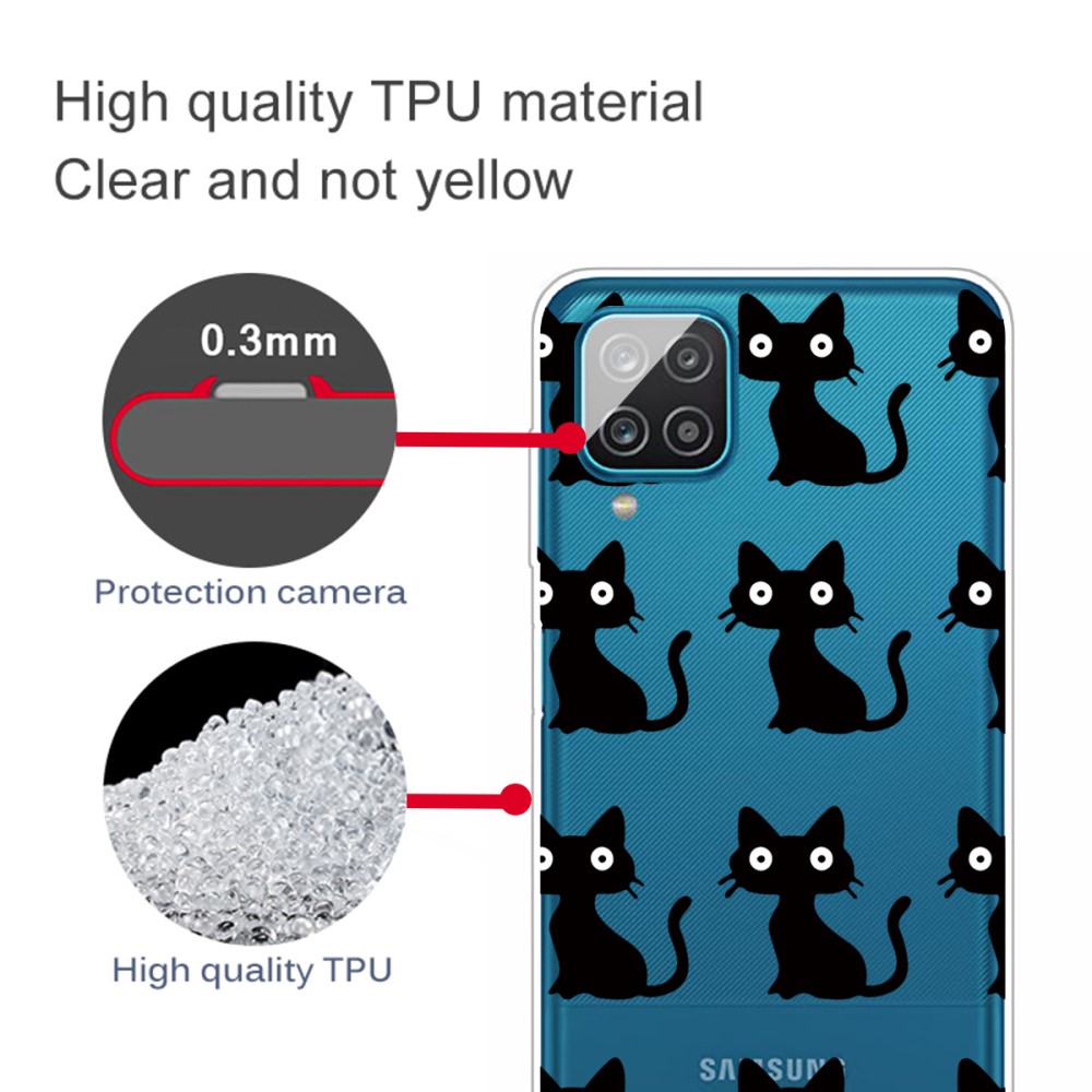  Samsung Galaxy A12 - Skal Med Tryck - Svarta Katter