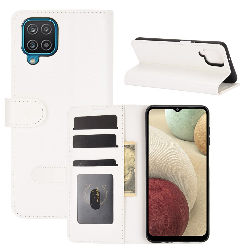  Samsung Galaxy A12 - Crazy Horse Fodral - Vit