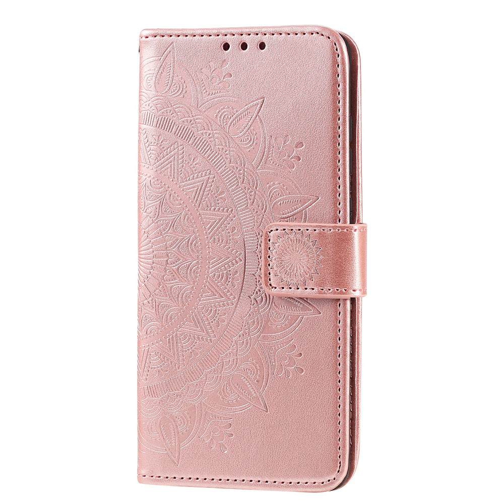  Samsung Galaxy A02s - Mandala Läder Fodral - Roséguld