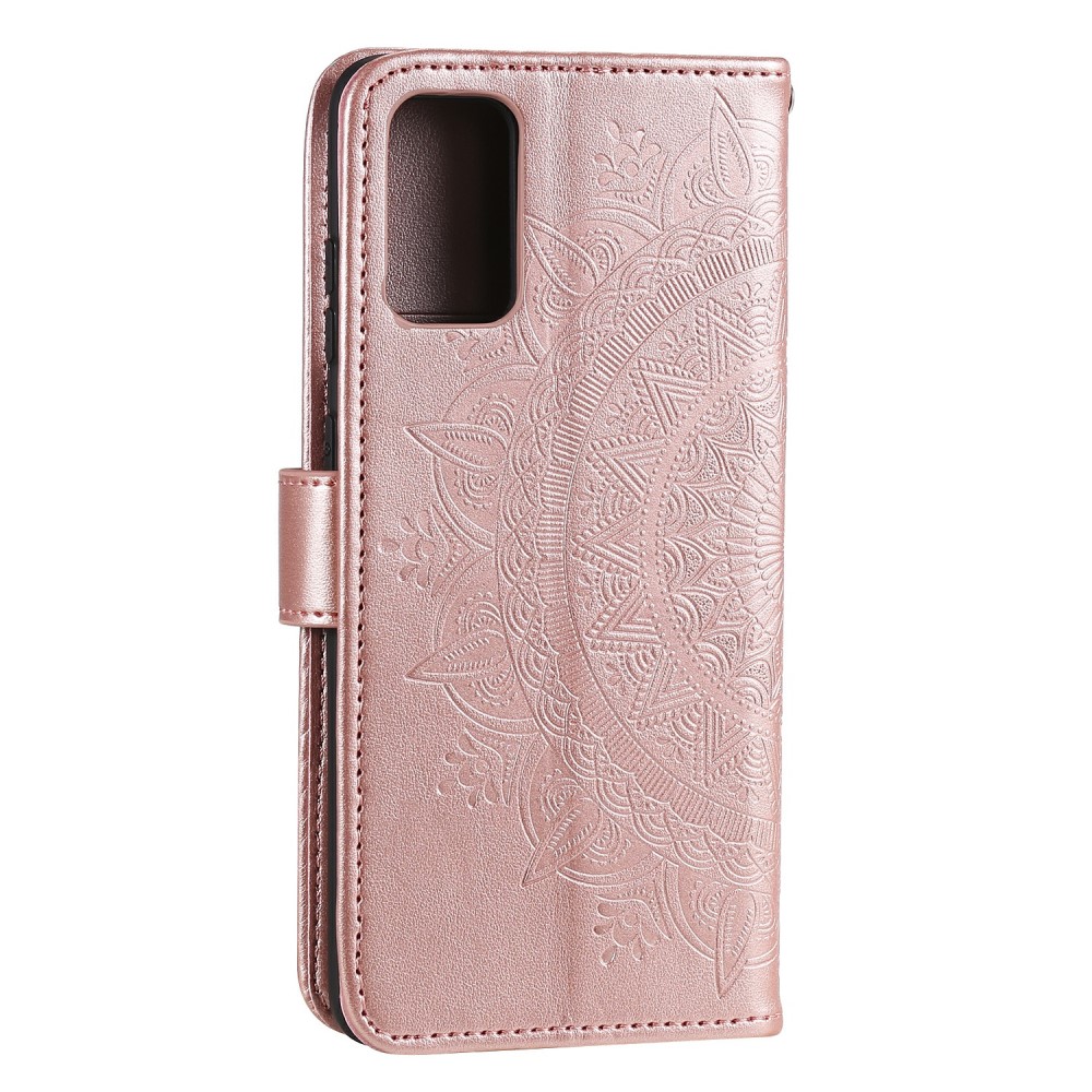  Samsung Galaxy A02s - Mandala Läder Fodral - Roséguld