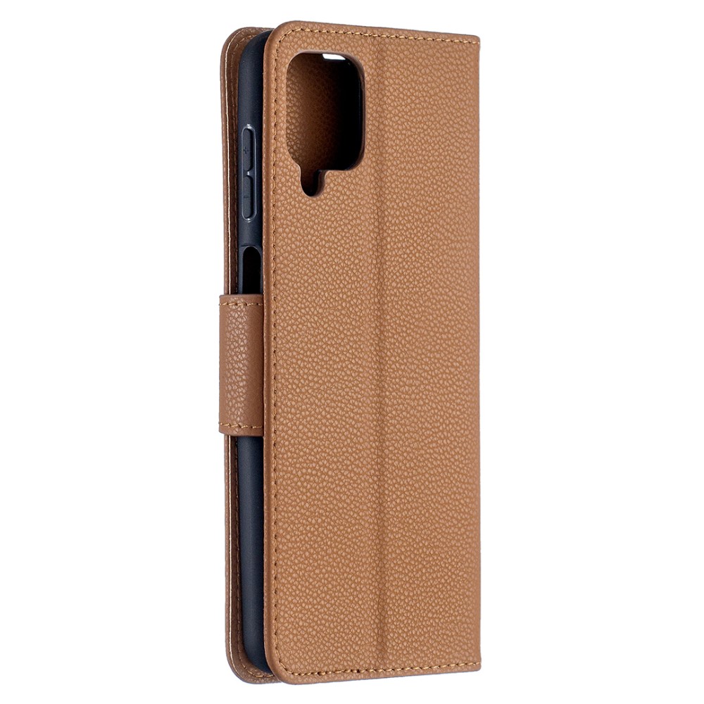  Samsung Galaxy A12 - Litchi Shark Fodral - Brun
