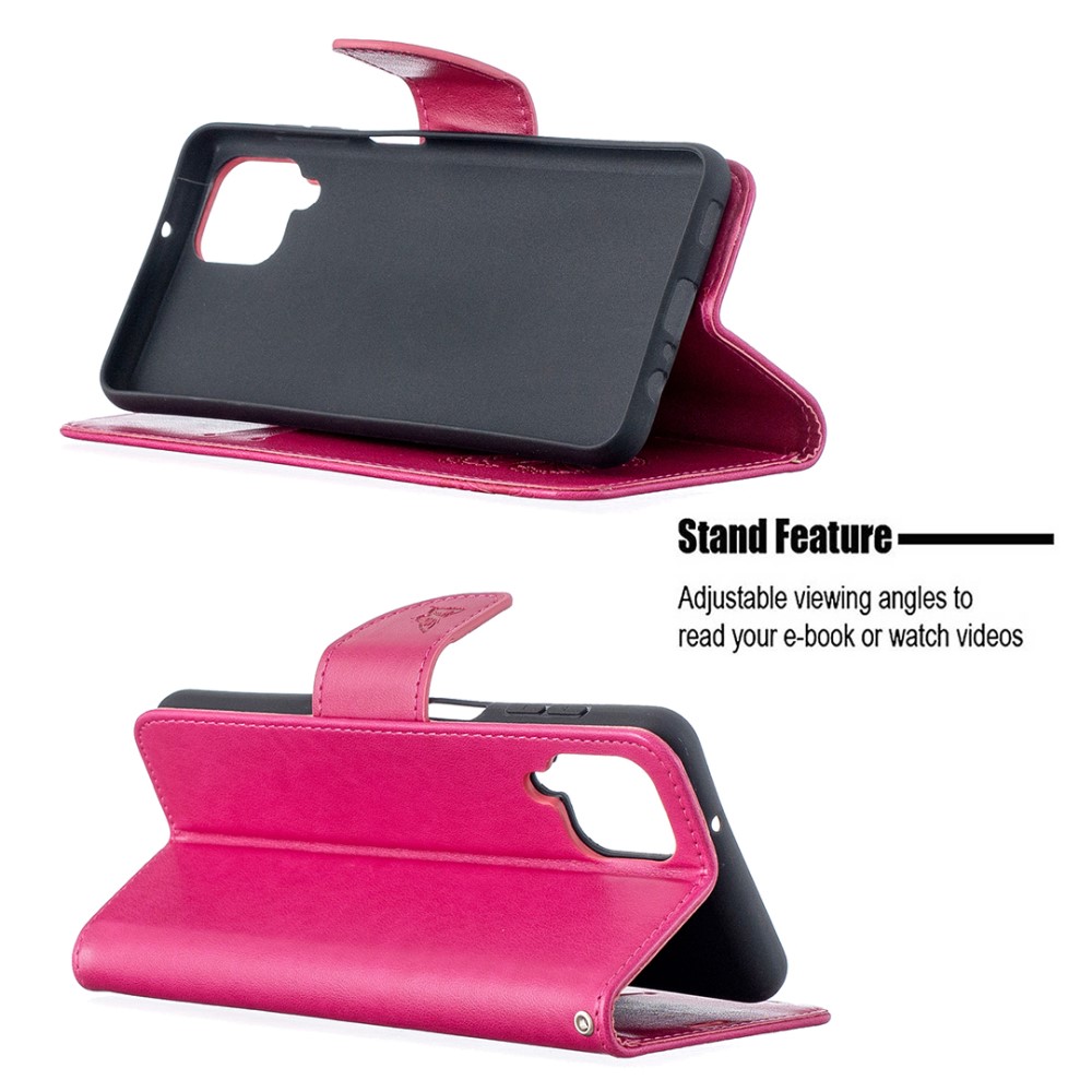  Samsung Galaxy A12 - Butterfly Plånboksfodral - Rosa