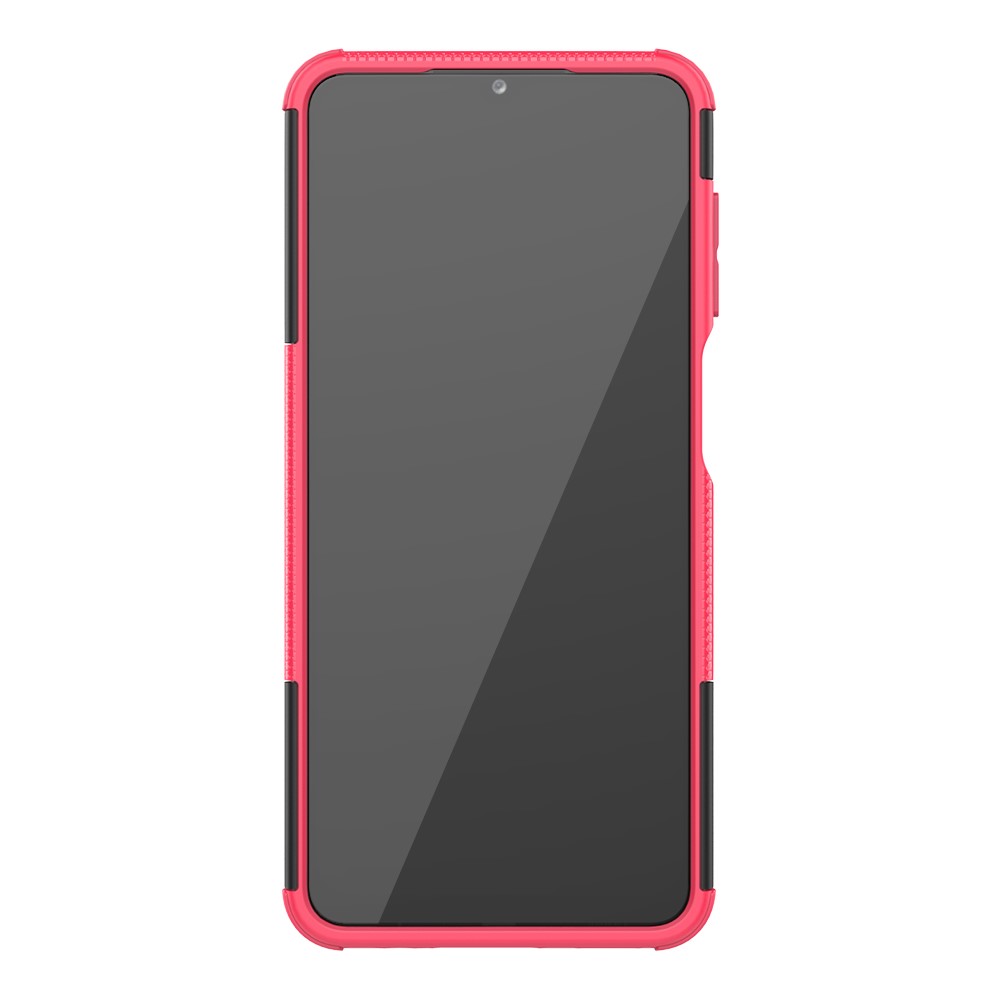  Samsung Galaxy A12 - Ultimata Stöttåliga Skalet med Stöd - Rosa