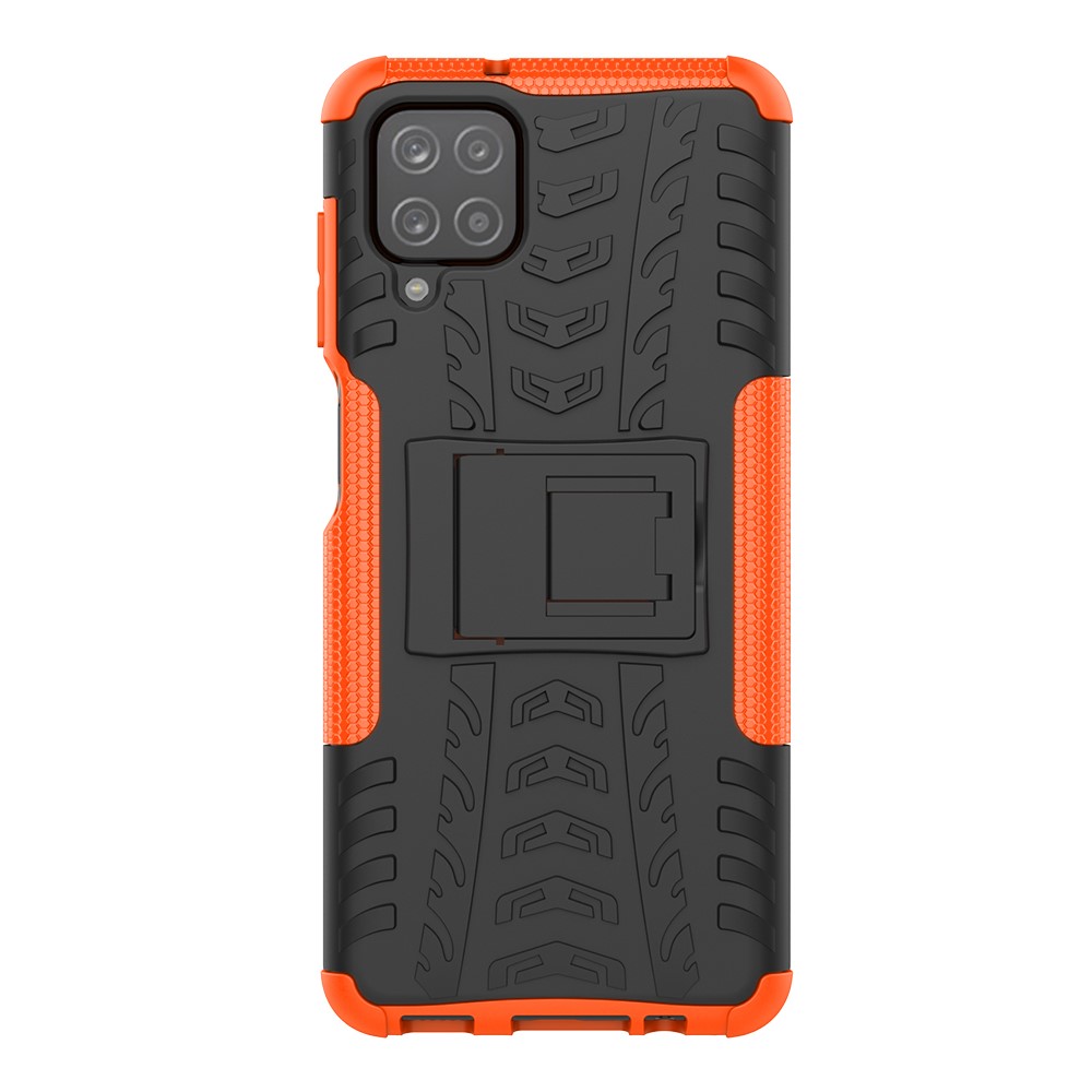  Samsung Galaxy A12 - Ultimata Stöttåliga Skalet med Stöd - Orange