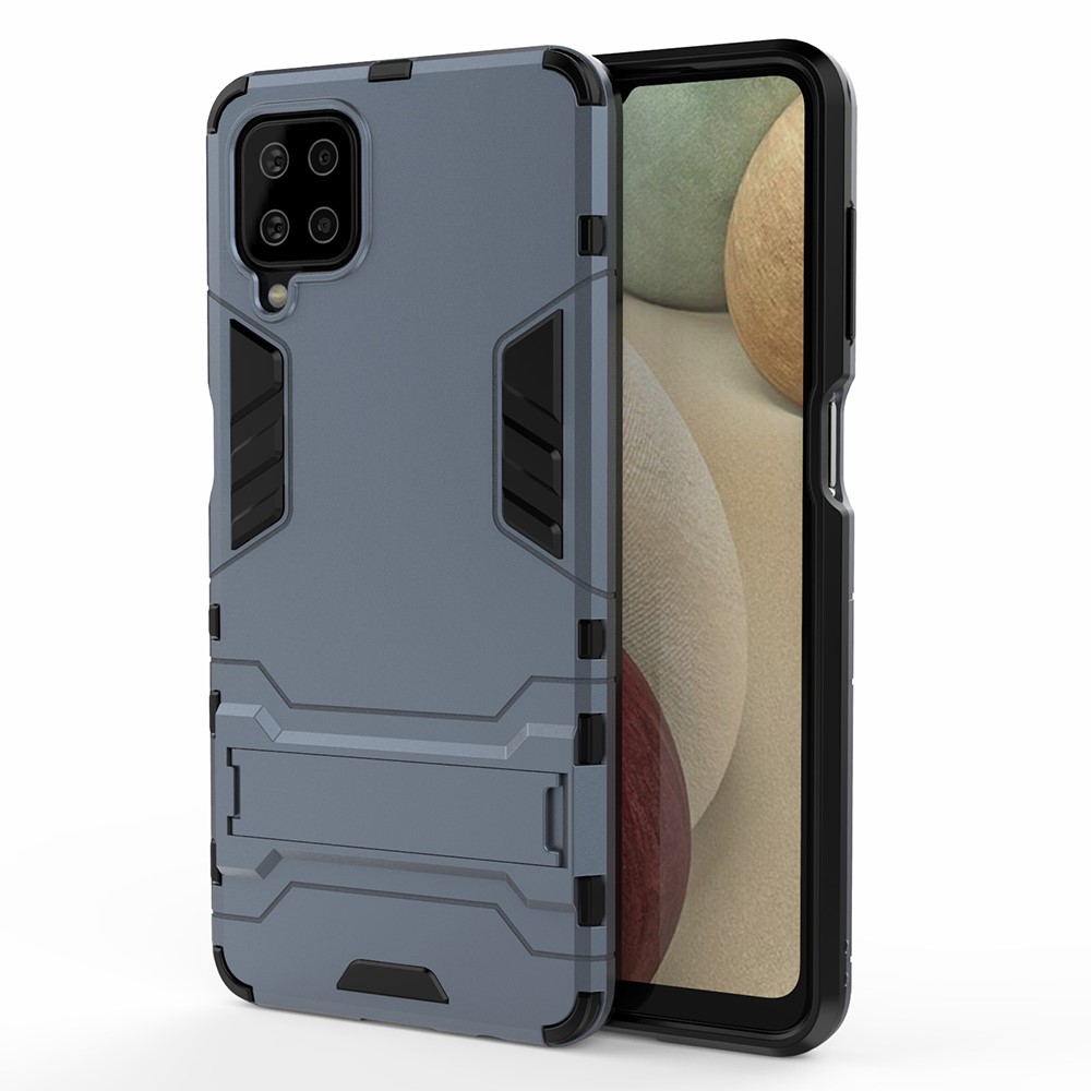  Samsung Galaxy A12 - Hybrid Skal Med Kickstand - Blå