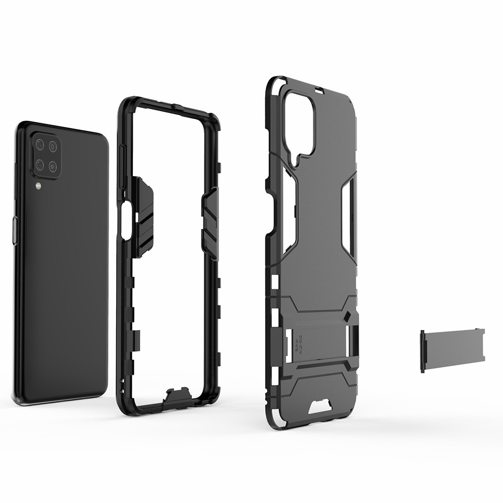  Samsung Galaxy A12 - Hybrid Skal Med Kickstand - Svart