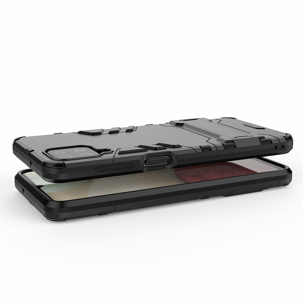  Samsung Galaxy A12 - Hybrid Skal Med Kickstand - Svart