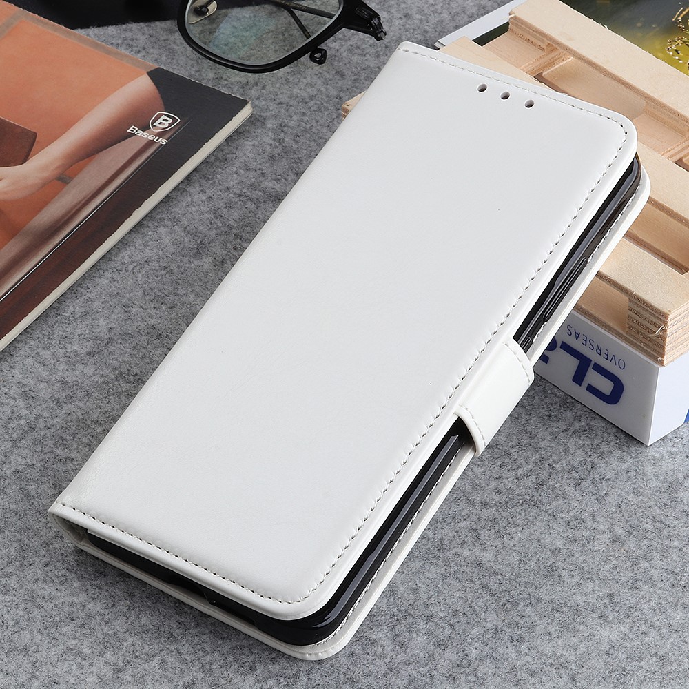  Samsung Galaxy A02s - Crazy Horse Läder Fodral - Vit