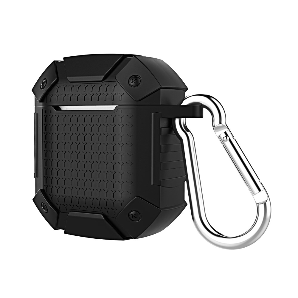  Shockproof Silikonskal Med Krok För AirPods - Svart