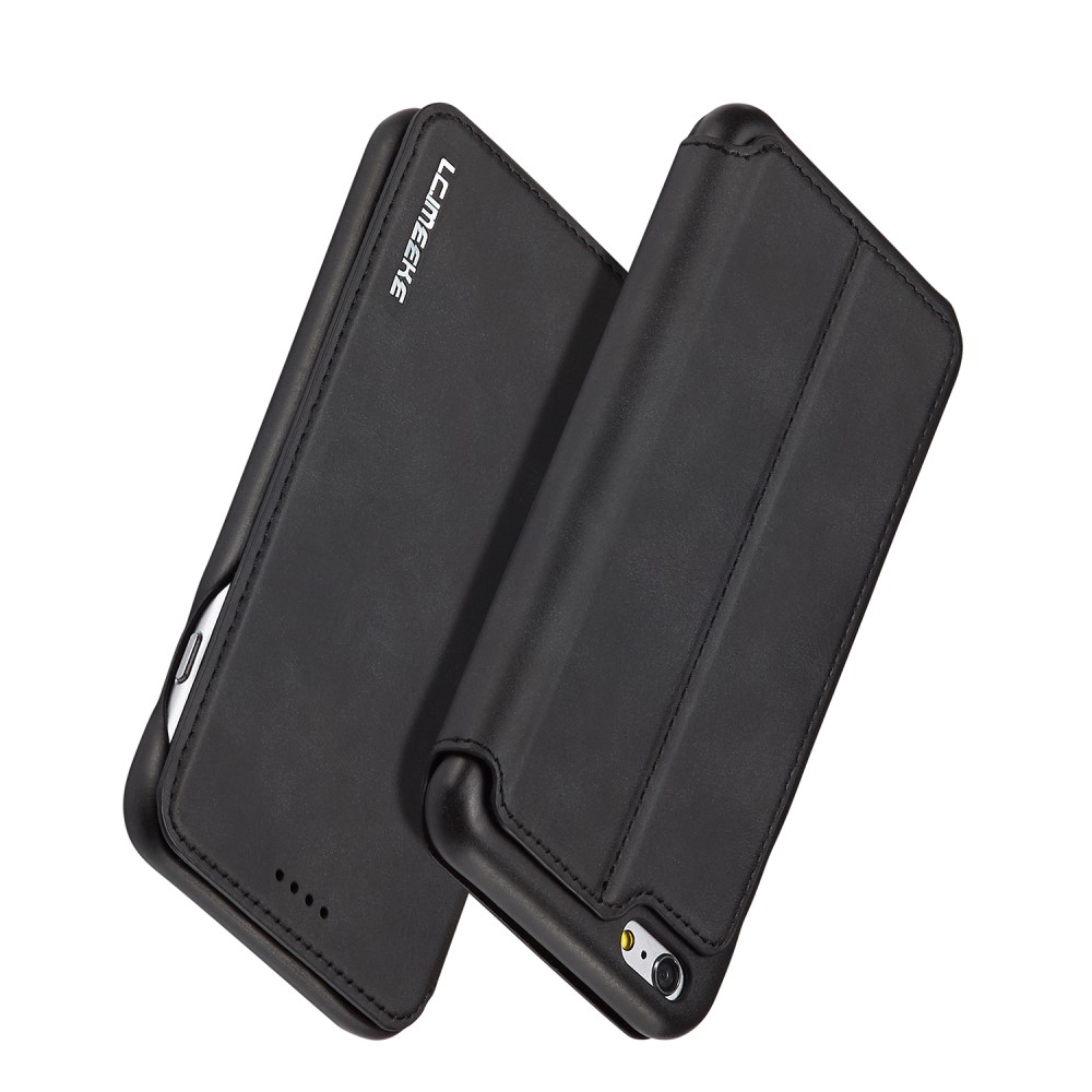 LC.IMEEKE iPhone 6/6S - LC.IMEEKE Retro Läder Fodral - Svart