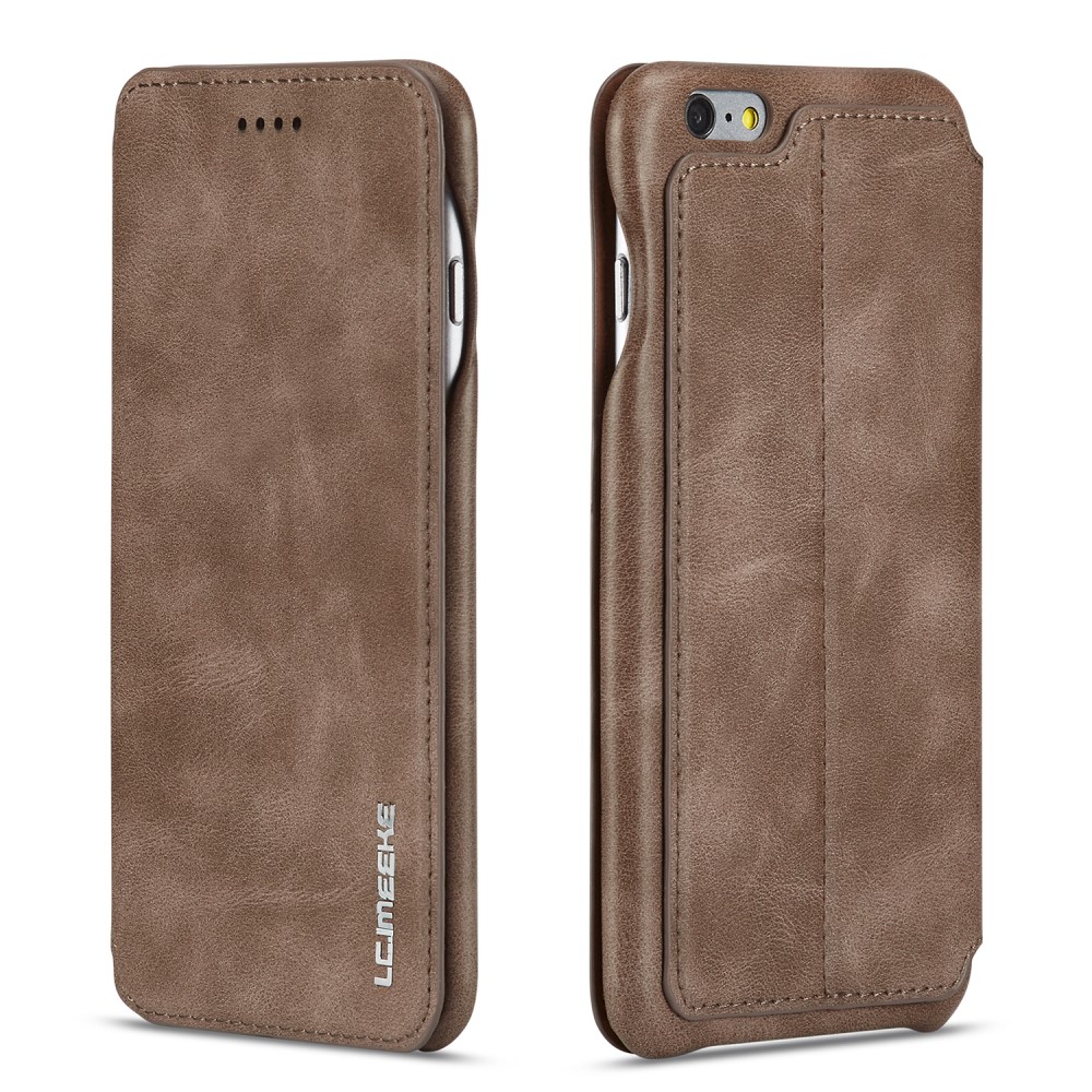 LC.IMEEKE iPhone 6/6S - LC.IMEEKE Retro Läder Fodral - Brun