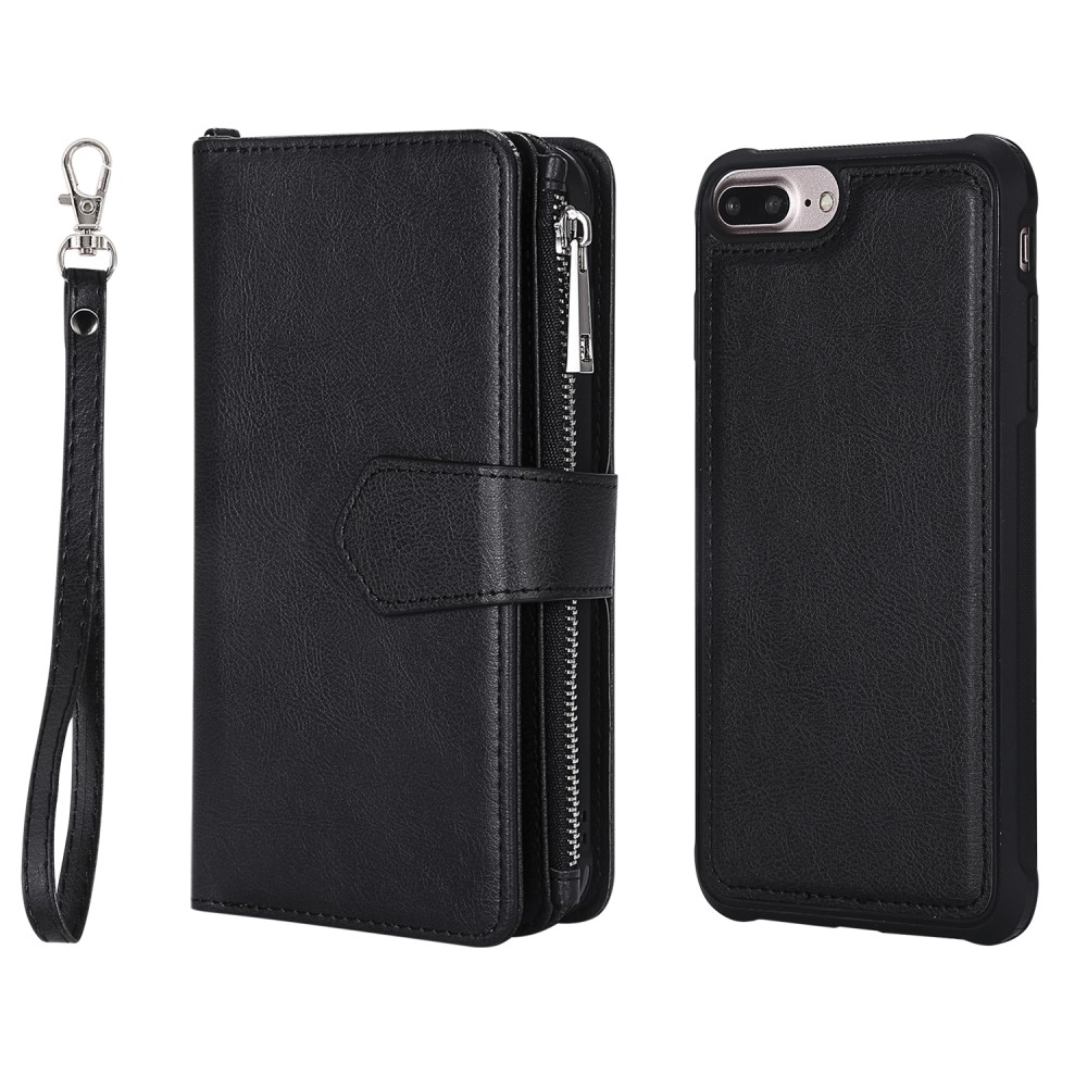  iPhone 6/6S/7/8 Plus - 2in1 Magnet Skal / Plånboksfodral - Svart