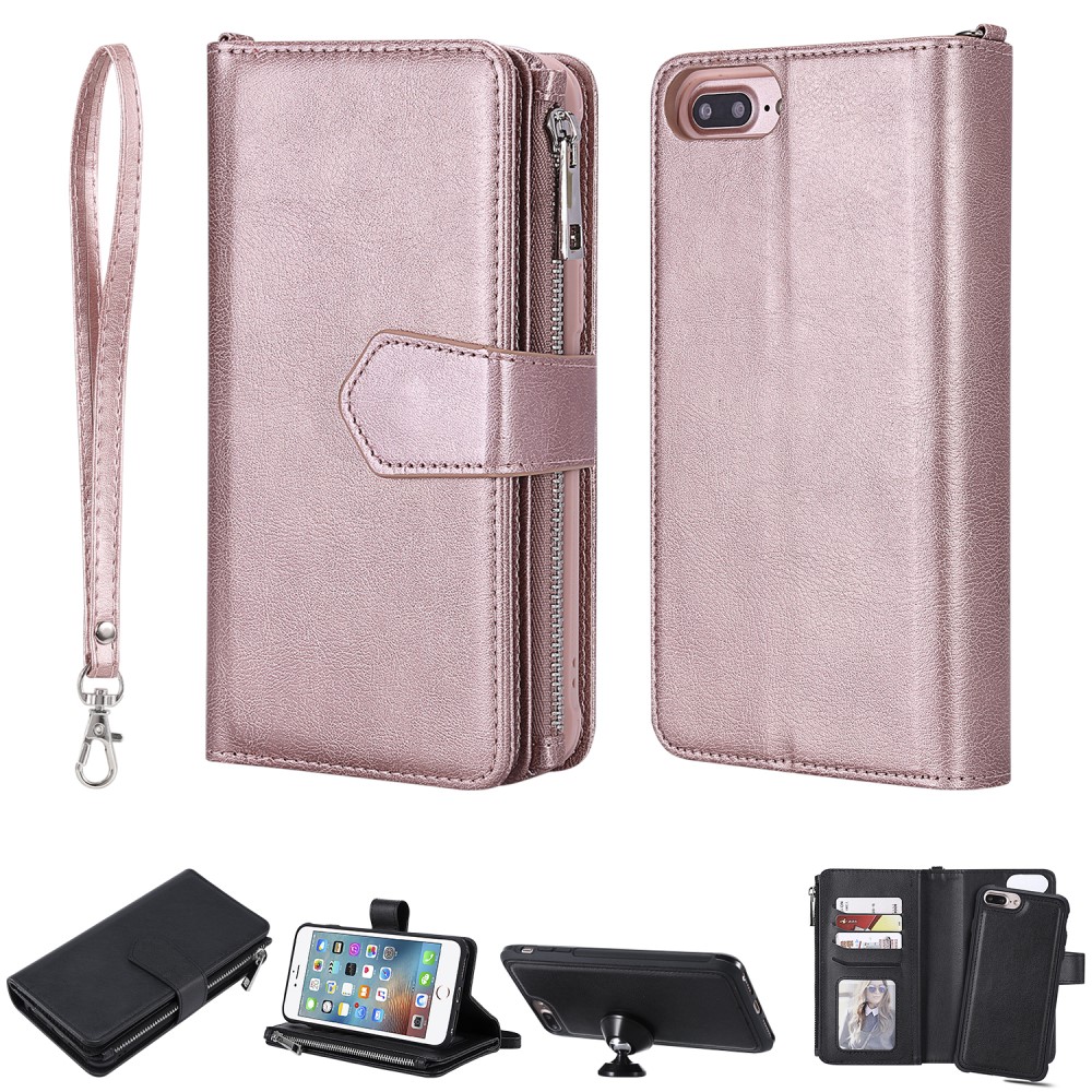  iPhone 6/6S/7/8 Plus - 2in1 Magnet Skal / Plånboksfodral - Roséguld