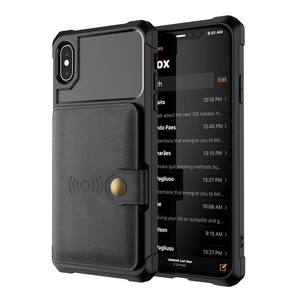  iPhone X/Xs - Skal Med Magnetiskt Plånbok - Svart