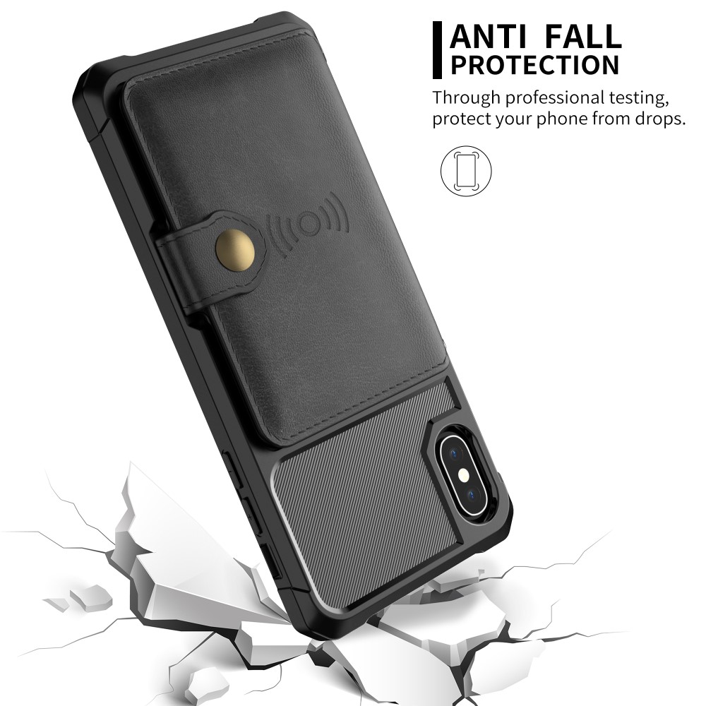  iPhone X/Xs - Skal Med Magnetiskt Plånbok - Svart