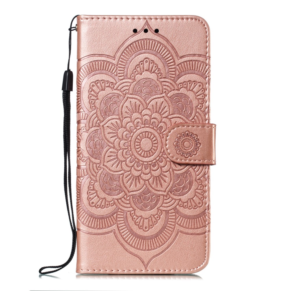  iPhone X/Xs - Mandala Läder Fodral - Roséguld