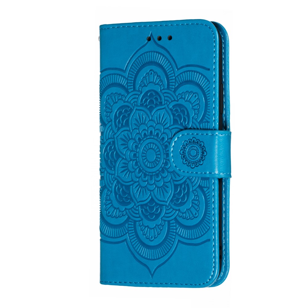  iPhone X/Xs - Mandala Läder Fodral - Blå