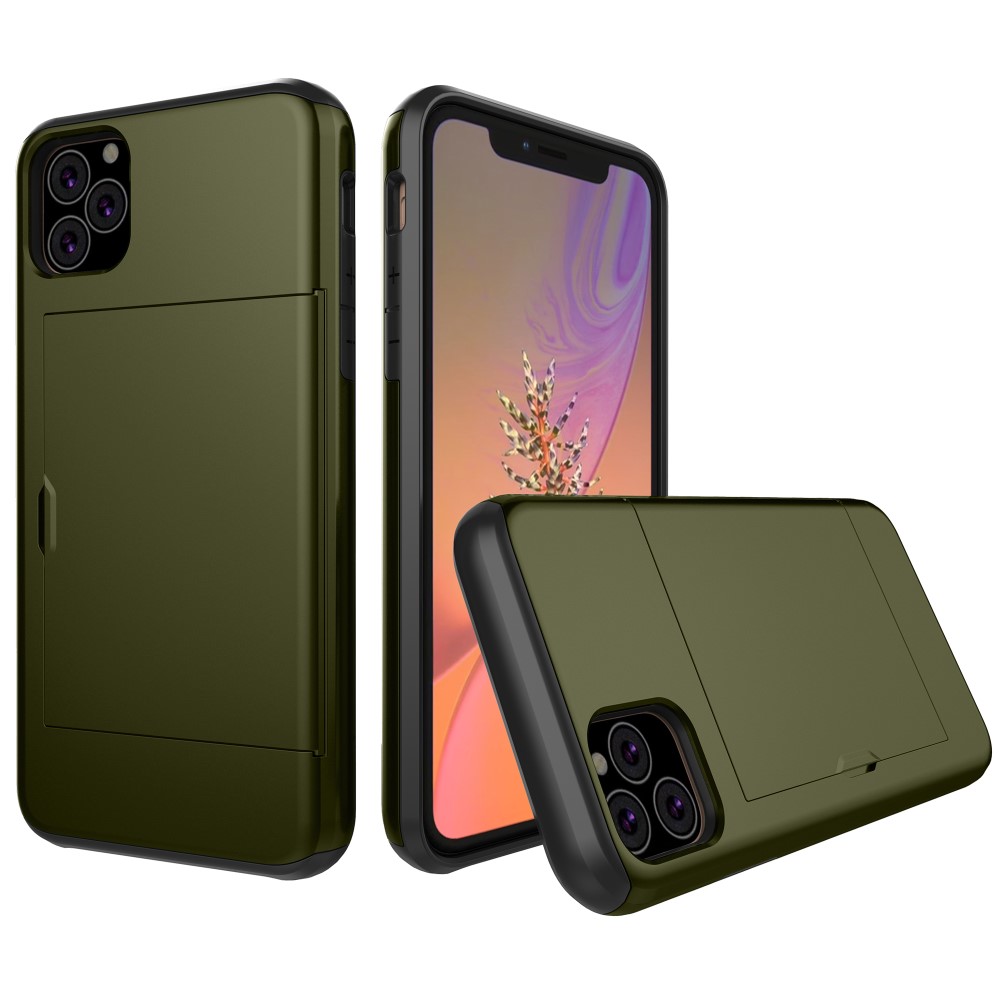  iPhone 11 Pro - Hybrid Skal Med Kortfack - Grön