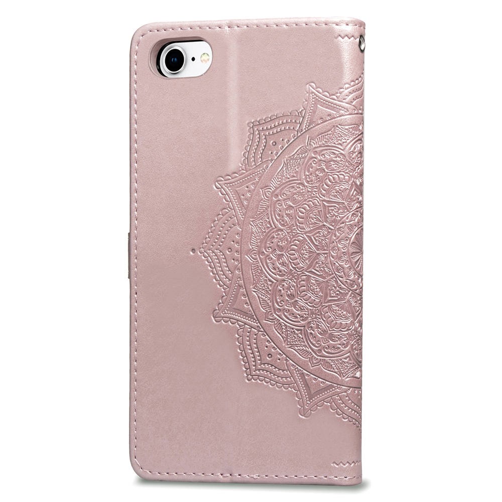  iPhone 7/8/SE (2020/2022) - Mandala Läder Fodral - Roséguld