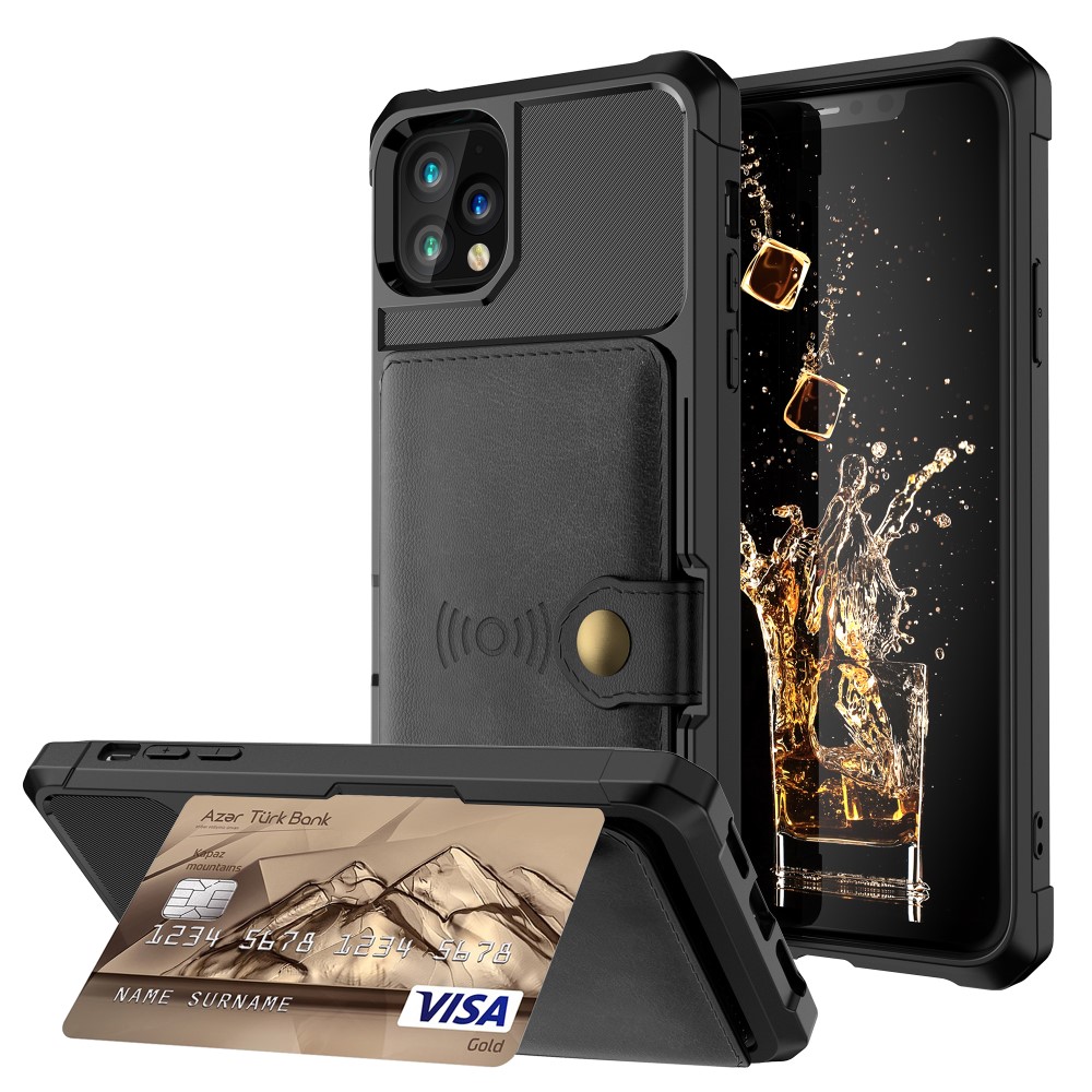  iPhone 11 Pro Max - Skal Med Magnetiskt Plånbok - Svart