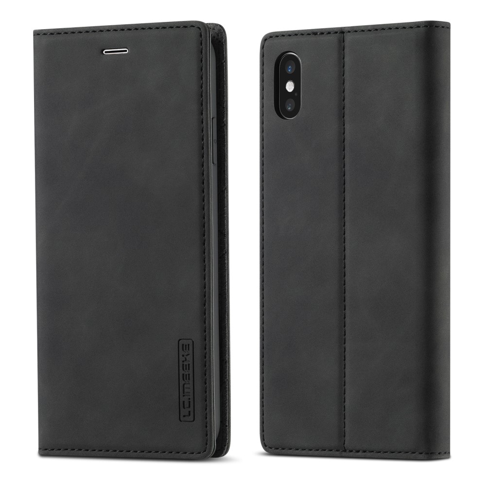 LC.IMEEKE iPhone X/Xs - LC.IMEEKE Läder Flip Fodral - Svart