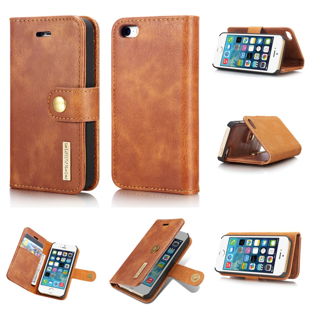 DG.MING iPhone 5/5S/SE 2016 - DG.MING 2in1 Magnet Fodral - Brun