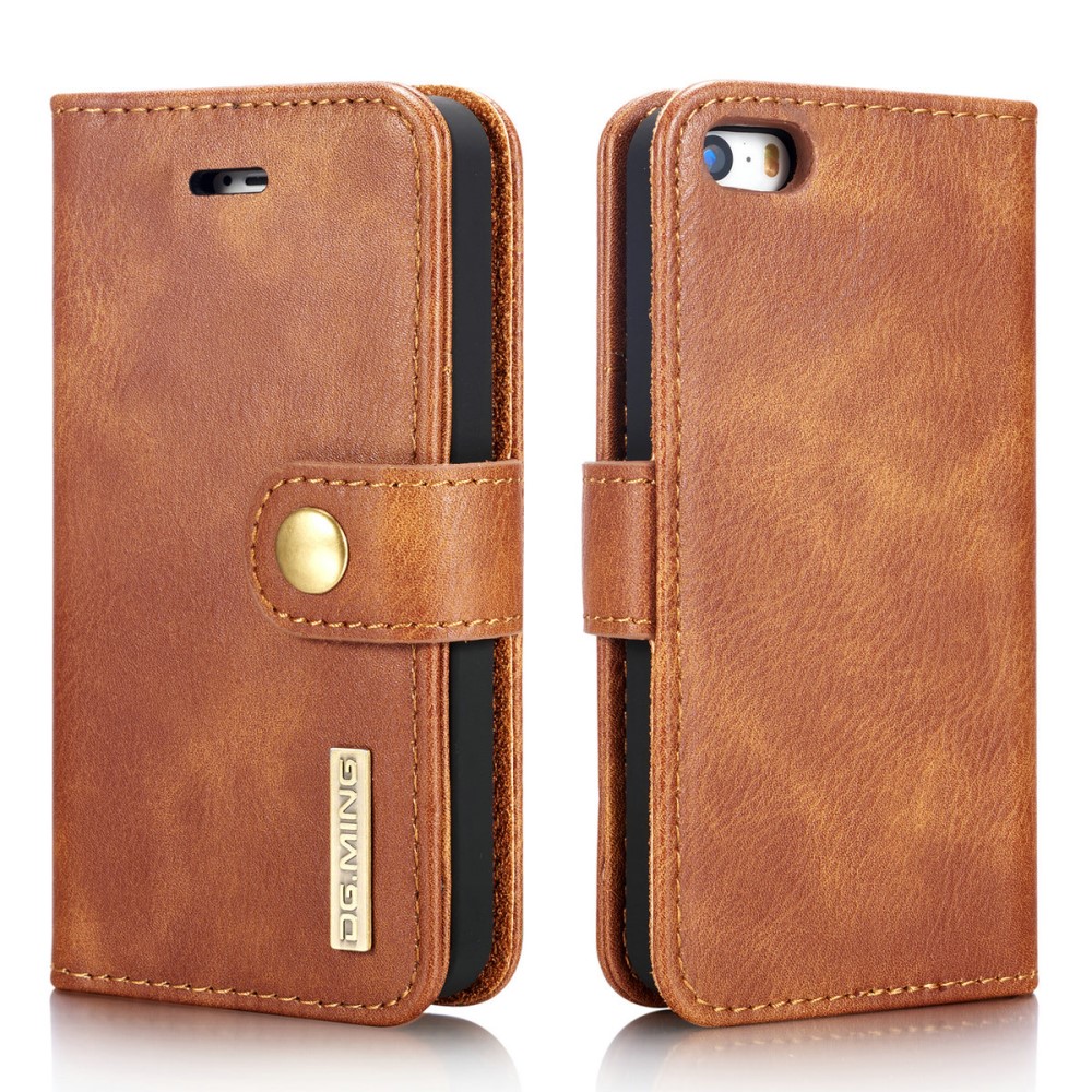 DG.MING iPhone 5/5S/SE 2016 - DG.MING 2in1 Magnet Fodral - Brun