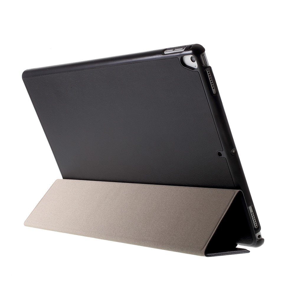  iPad Pro 12.9 (2017) - Tri-Fold Läder Fodral - Svart