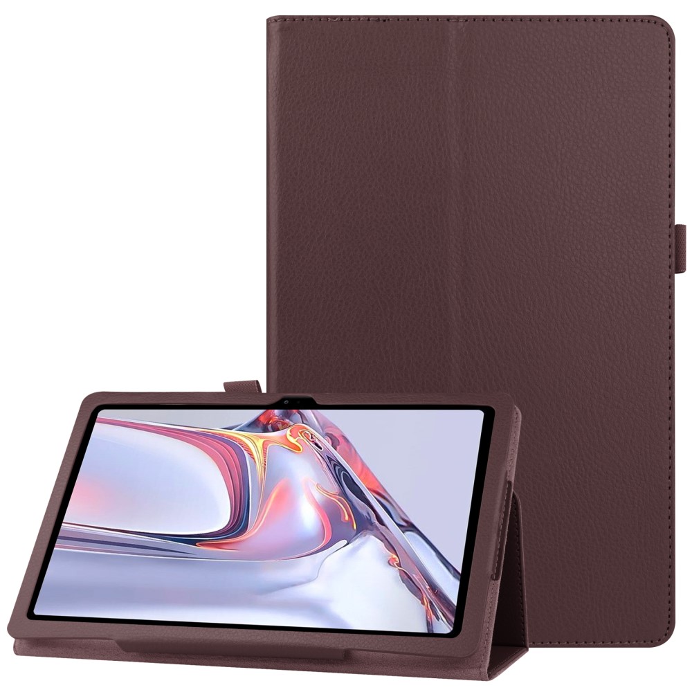  Samsung Galaxy Tab A7 10.4 Fodral Litchi läder Brun