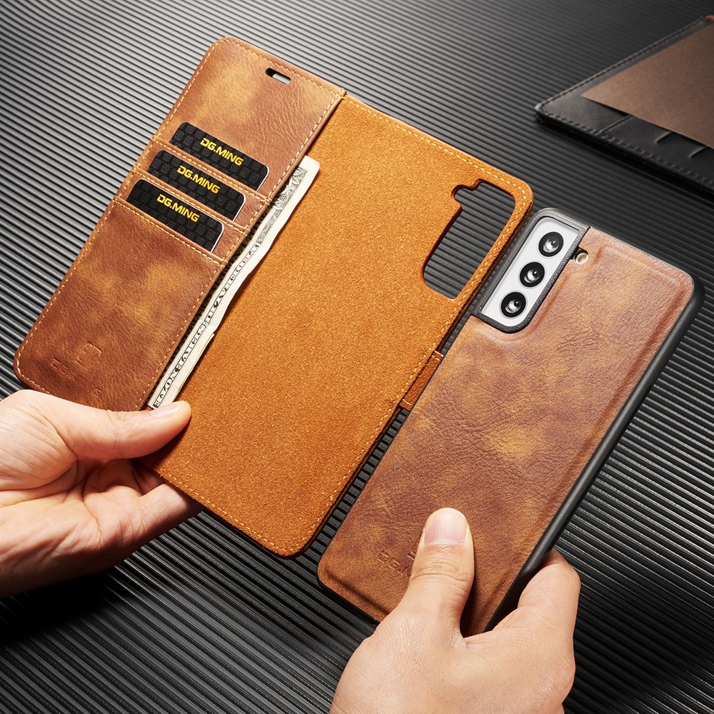 DG.MING Samsung Galaxy S21 - DG.MING 2in1 Magnet Fodral - Brun