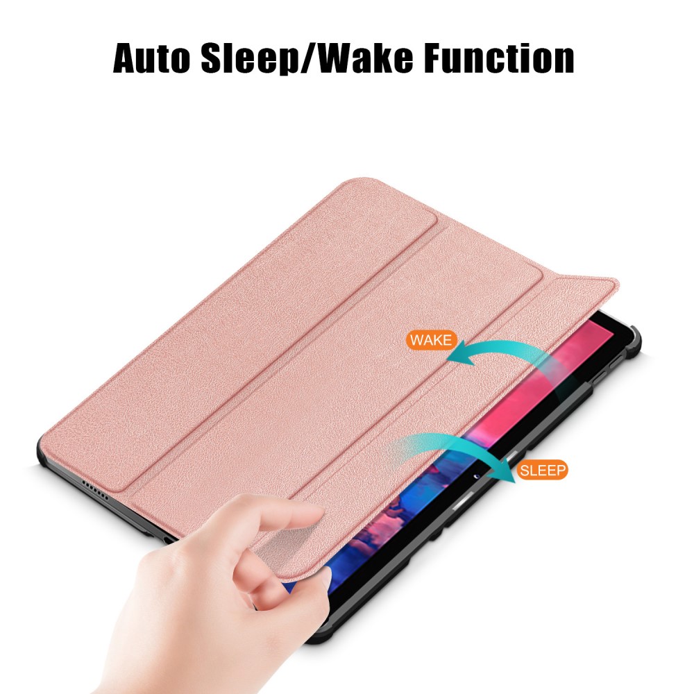  Lenovo Tab P11 / P11 Plus - Tri-Fold Läder Fodral - Roséguld