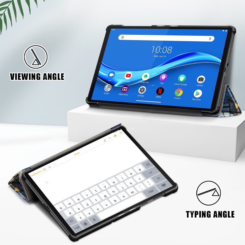  Lenovo Tab M10 HD (2nd Gen) - Tri-Fold Fodral - Brush Painting