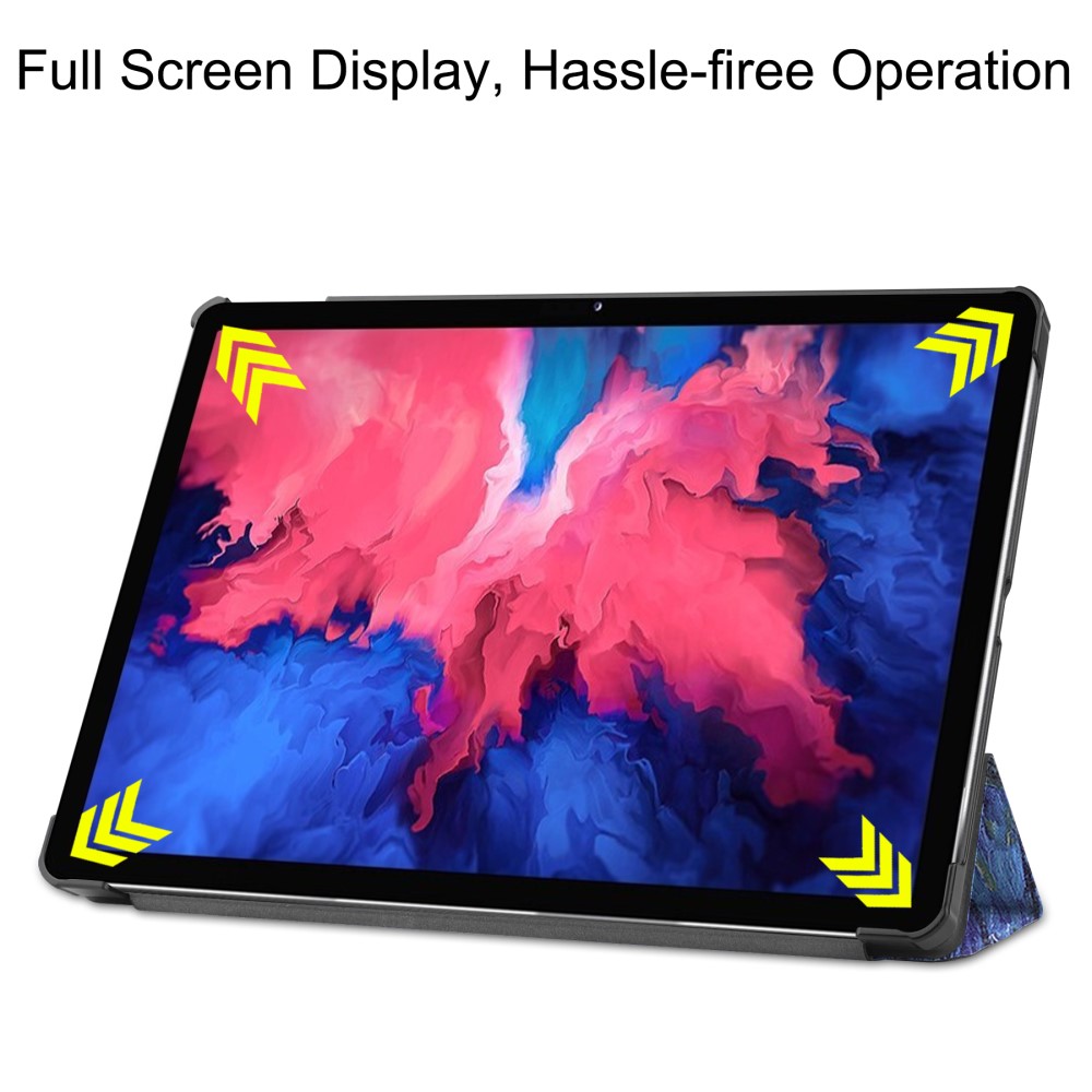  Lenovo Tab P11 / P11 Plus - Tri-Fold Läder Fodral - Brush Painting