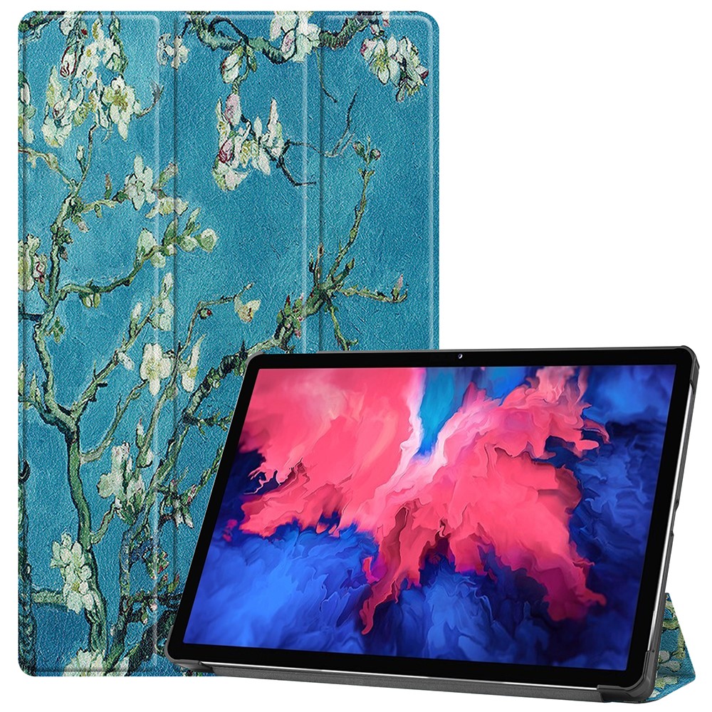  Lenovo Tab P11 / P11 Plus - Tri-Fold Läder Fodral - Peach Blossom