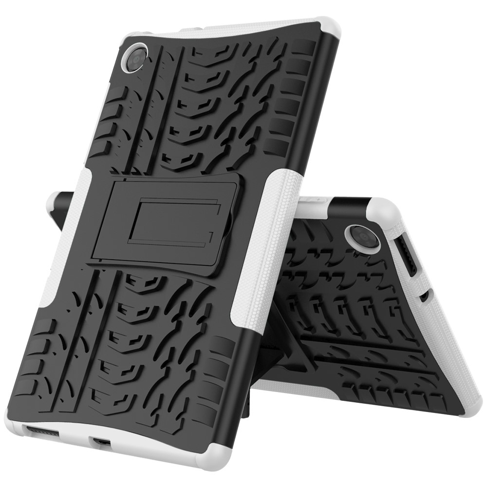  Lenovo Tab M10 HD (2nd Gen) - Rugged Kickstand Armor Skal - Vit