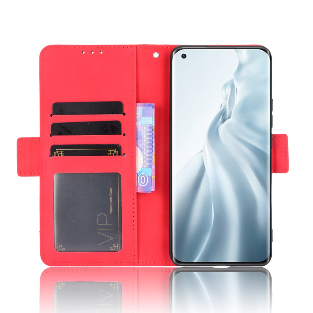  Xiaomi Mi 11 - Fodral Med Avtagbart Kortfodral - Röd