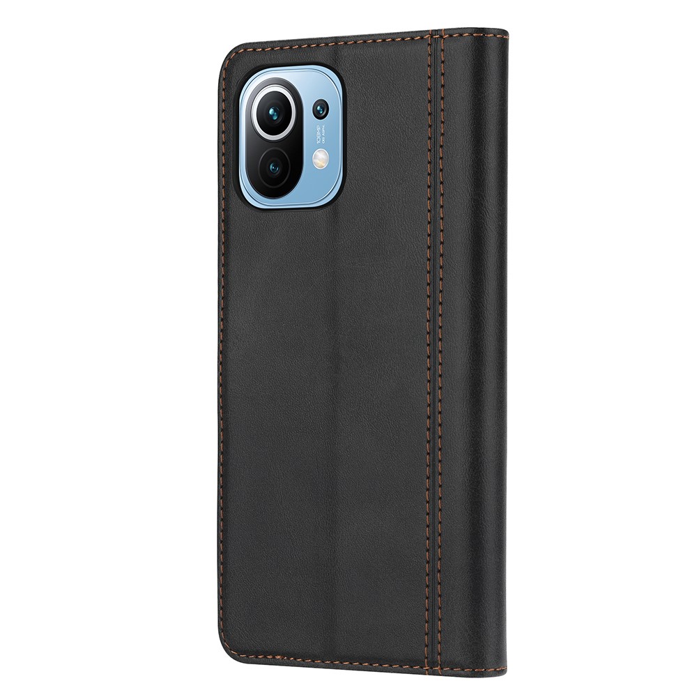  Xiaomi Mi 11 - Premium Läder Fodral - Svart