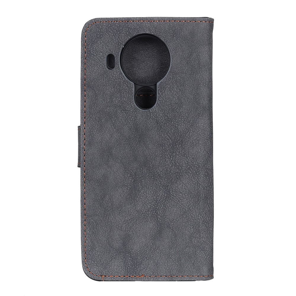 KHAZNEH Nokia 5.4 - KHAZNEH Split Läder Fodral - Svart