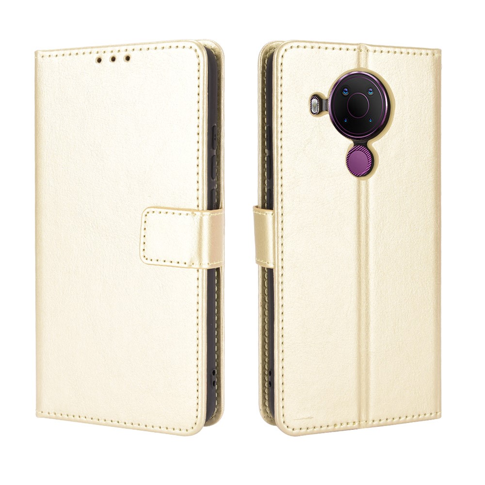  Nokia 5.4 - Crazy Horse Fodral - Guld