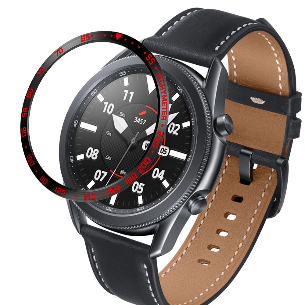  Bezel Skyddande Ring Galaxy Watch3 45mm - Svart/Röd