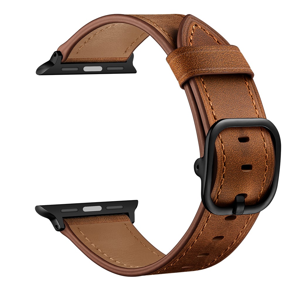  Äkta Läder Armband Apple Watch 42/41/40/38 mm - Brun